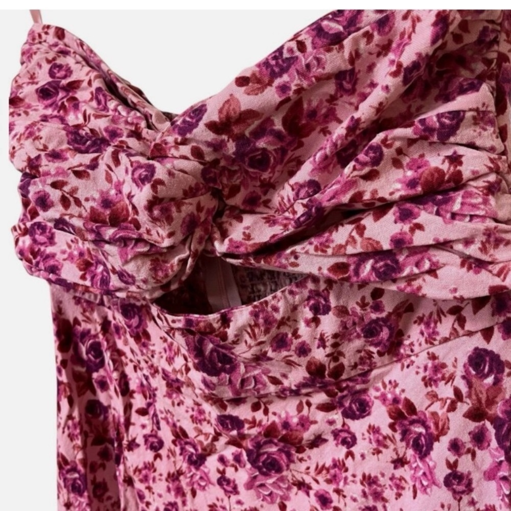 Trixxi Pink Floral Strapless Dress - Picture 2 of 11